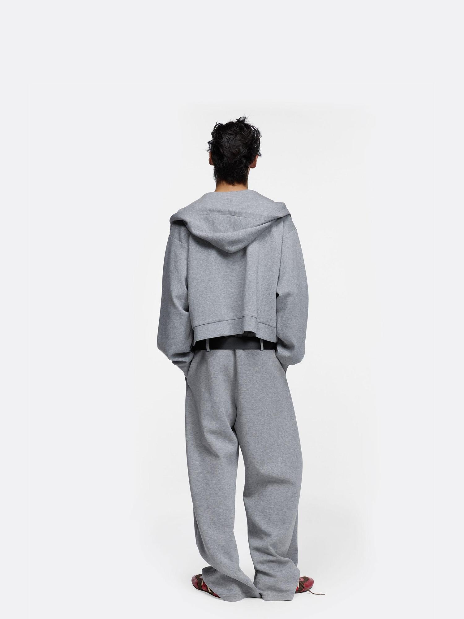 24ans Hoodie Sweatpants Set Unisex Gray Fleece
