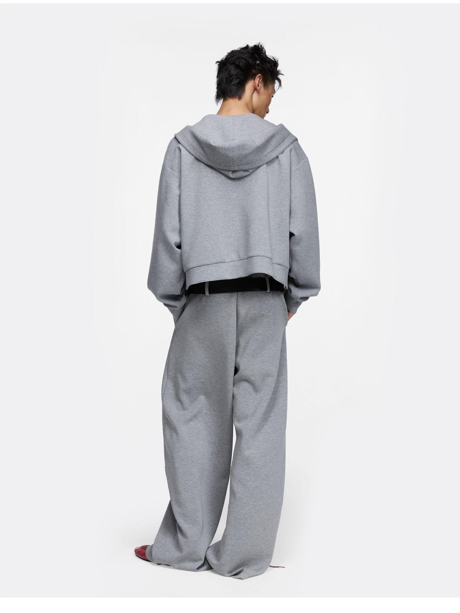 24ans Hoodie Sweatpants Set Unisex Gray Fleece