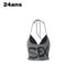 24ans_Ink_Splatter_Letter_Print_Faux_Layered_Halter_Tie_Women&