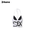 24ans Ink Splatter Letter Print Faux Layered Halter Tie Women&