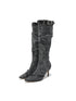 24ans Knee High Punk Platform Boots In Cowboy Grey