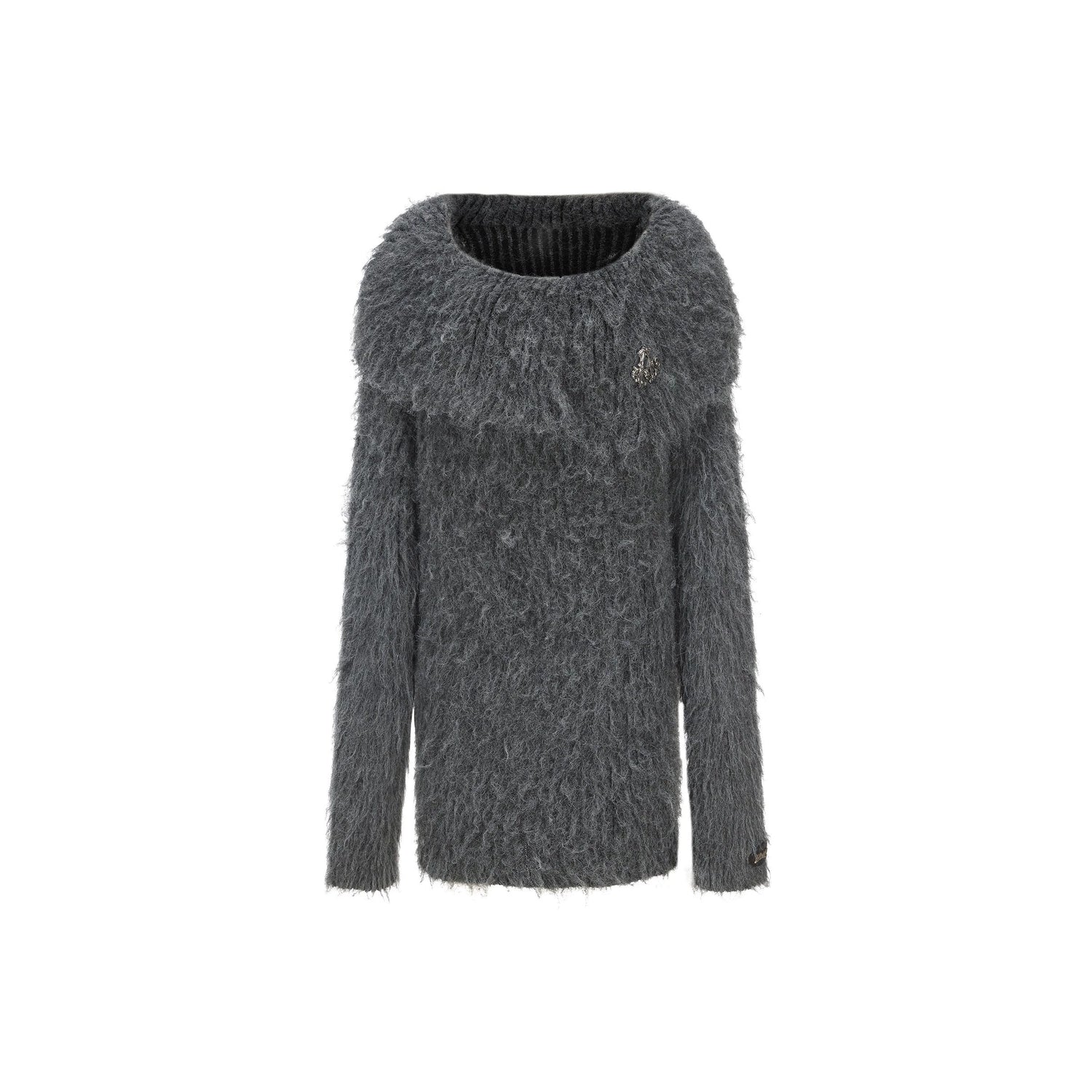 24ans Knitted Sweater Dress With Faux Fur Trim MISSTT