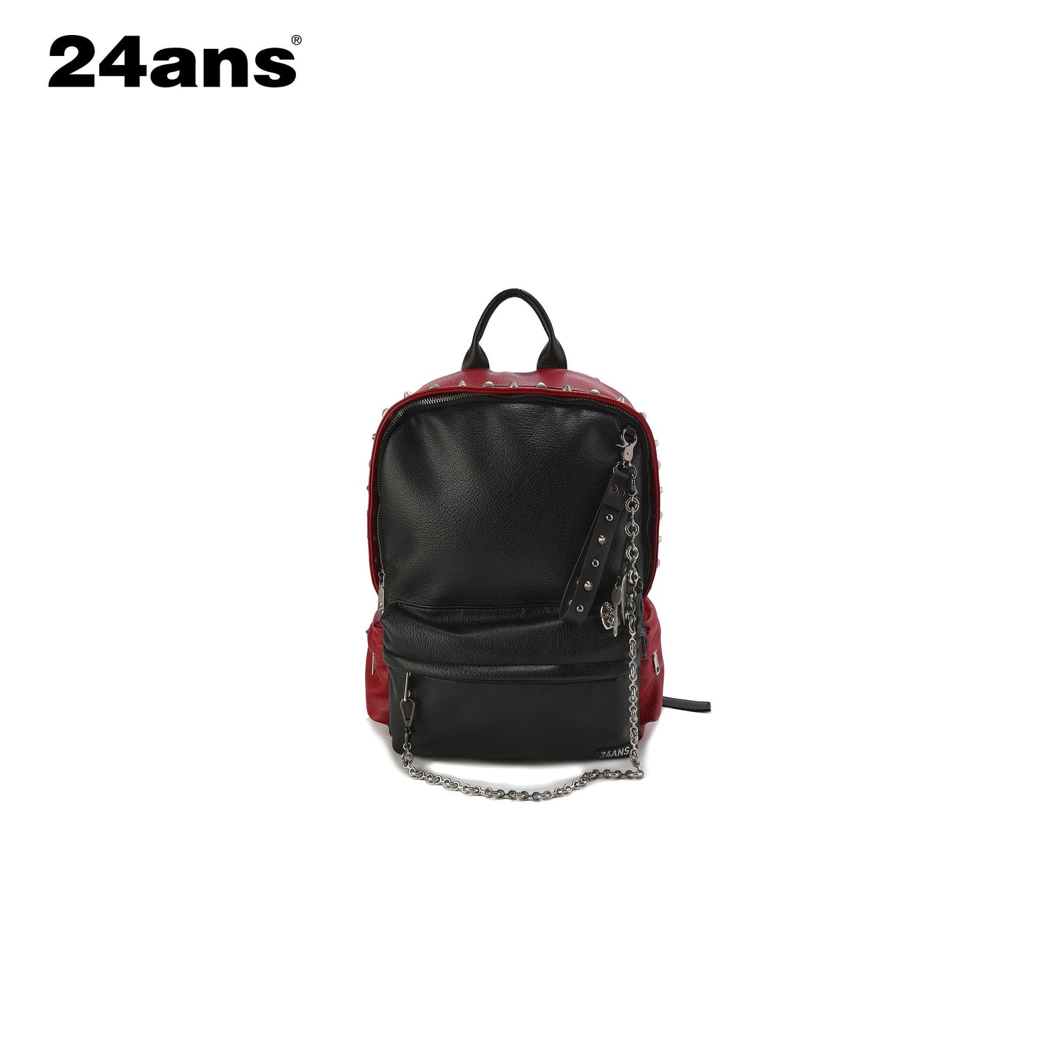 24ans_Large_Capacity_Zip_Closure_Electroplated_Hardware_Daily_White_Black_Backpack_MISSTT