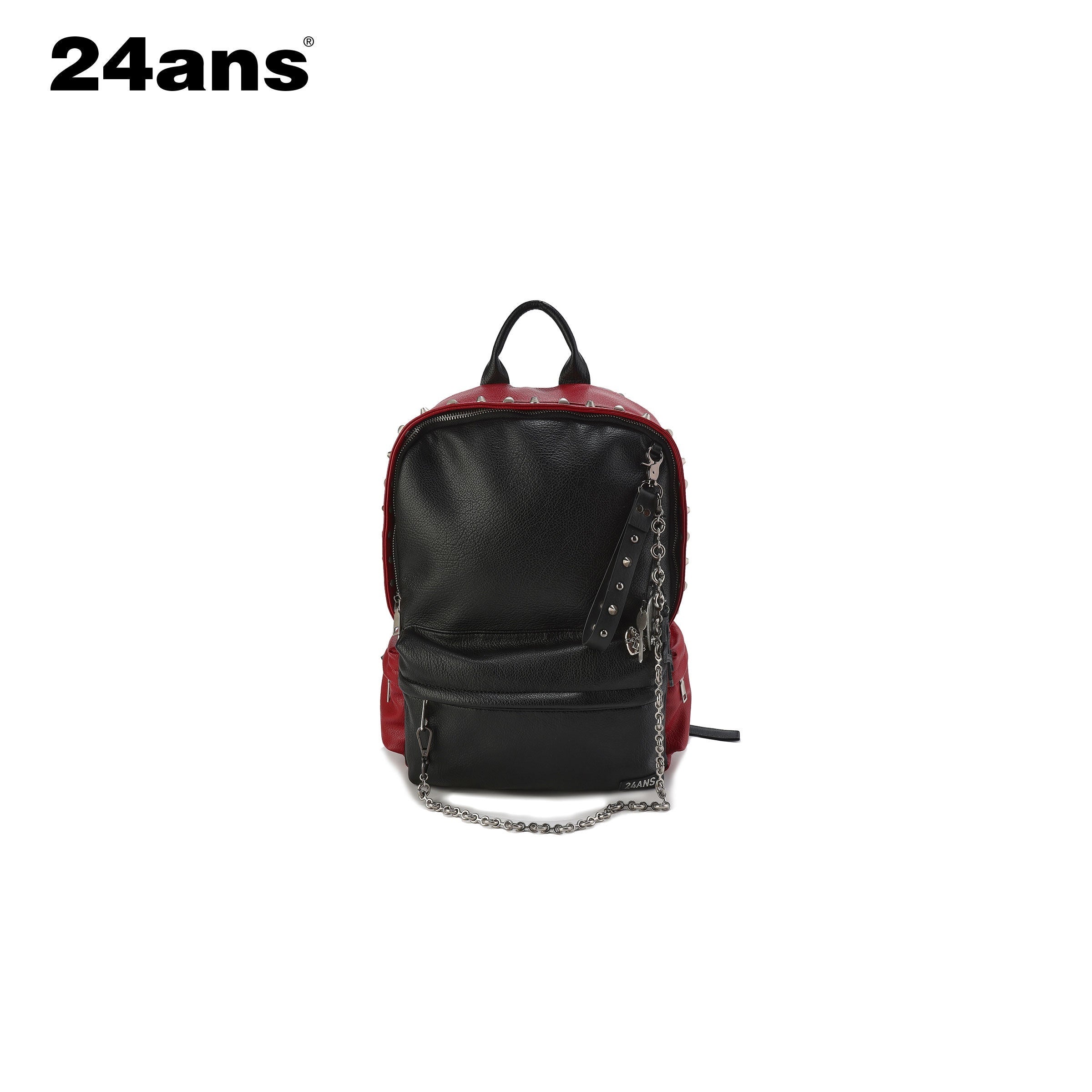 24ans_Large_Capacity_Zip_Closure_Electroplated_Hardware_Daily_White_Black_Backpack_MISSTT