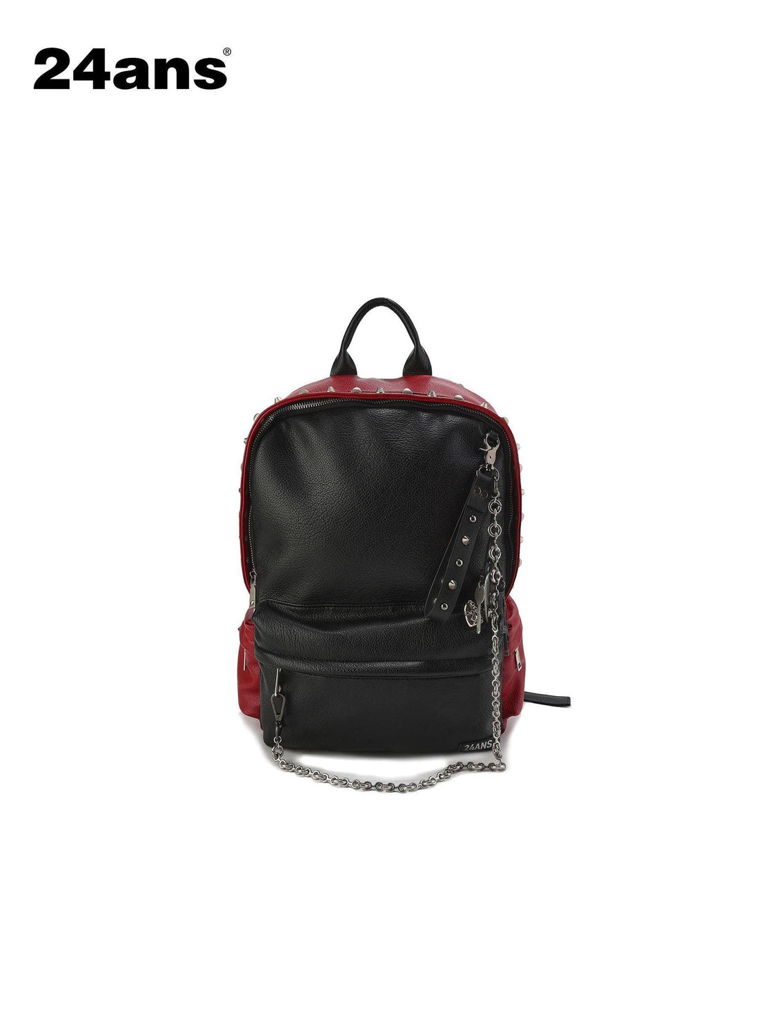 24ans Large Capacity Zip Closure Electroplated Hardware Daily White Black Backpack