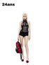 24ans Letter Jersey Water Ink Print Adjustable Panels Women&