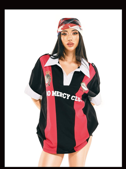 24ans Lettered Collared Drop Shoulder Women&
