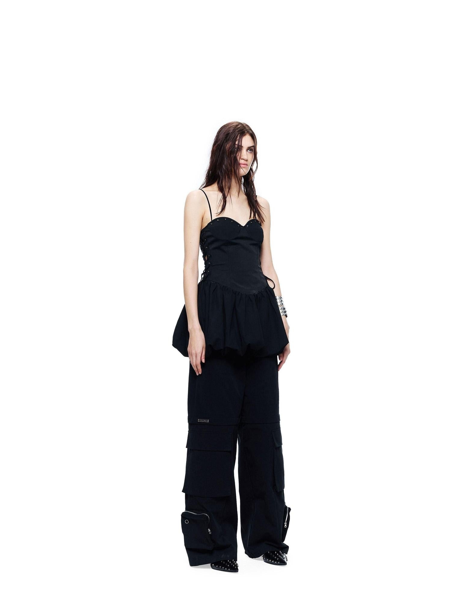 24ans Little Black Hand Studded Side Cinch Women&
