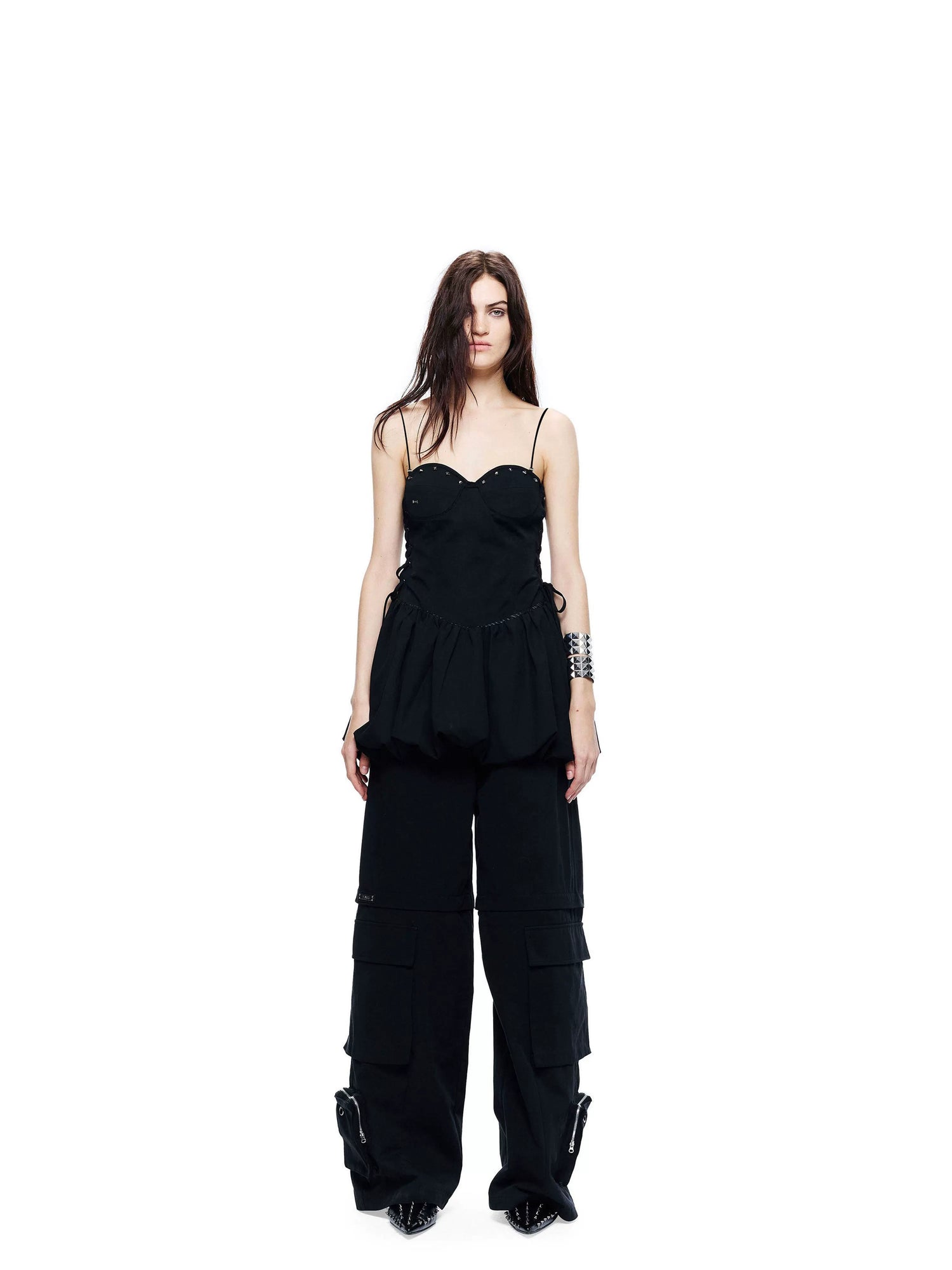 24ans Little Black Hand Studded Side Cinch Women&