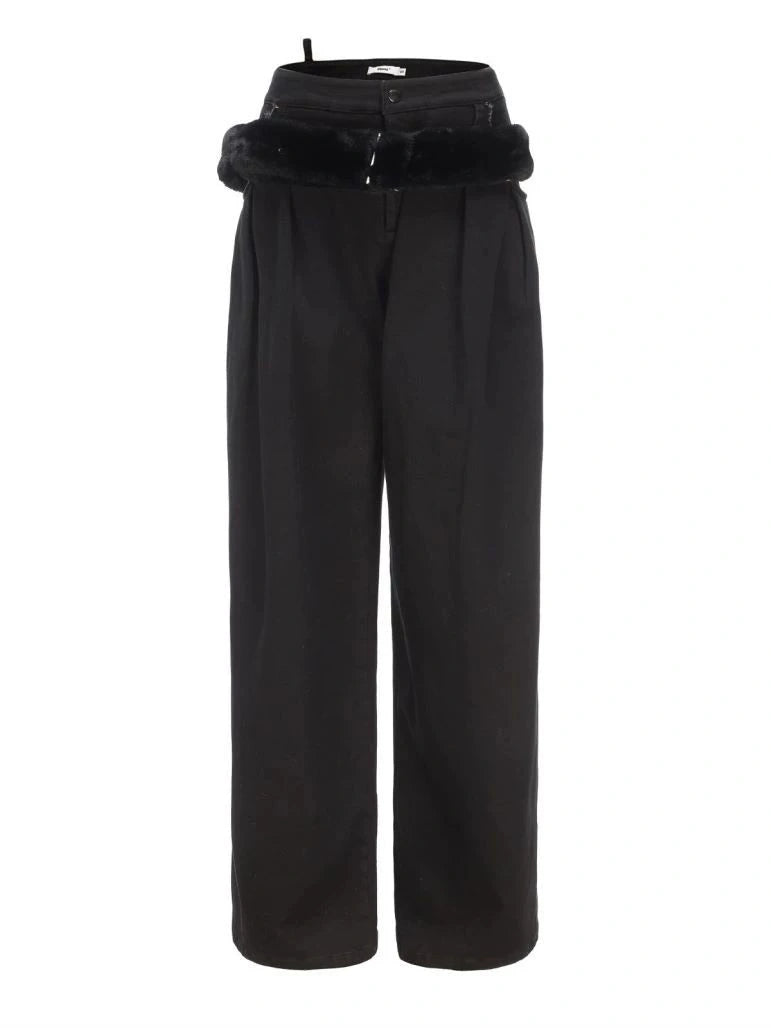 Lonely Series Cotton Flared Trousers with Detachable Belt