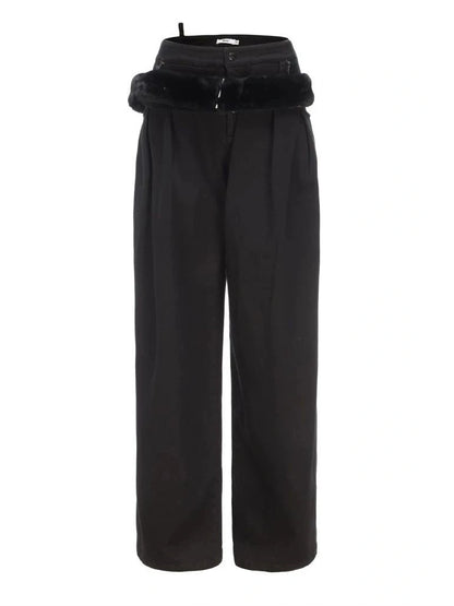 Lonely Series Cotton Flared Trousers with Detachable Belt
