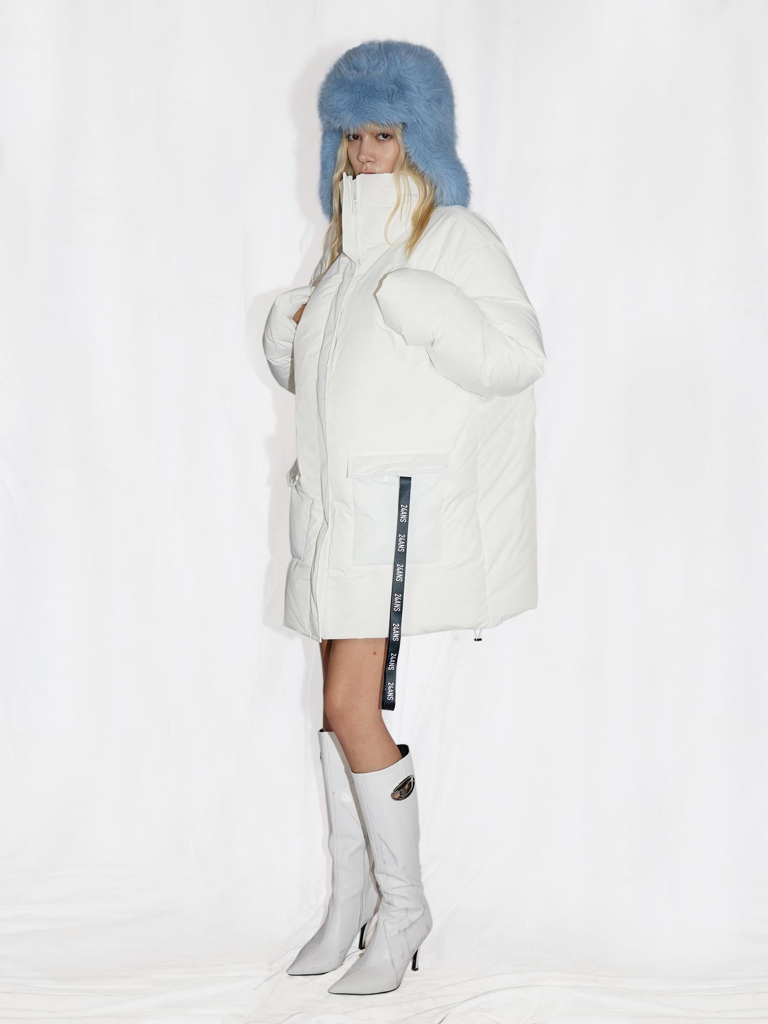 24ans Long Down Coat 252g Down 260g Cotton Fill Two Options