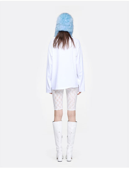 24ans Long Sleeve T-shirt With Print And Rhinestone Detail