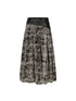 Mid Length Cotton Blend Pleated Skirt
