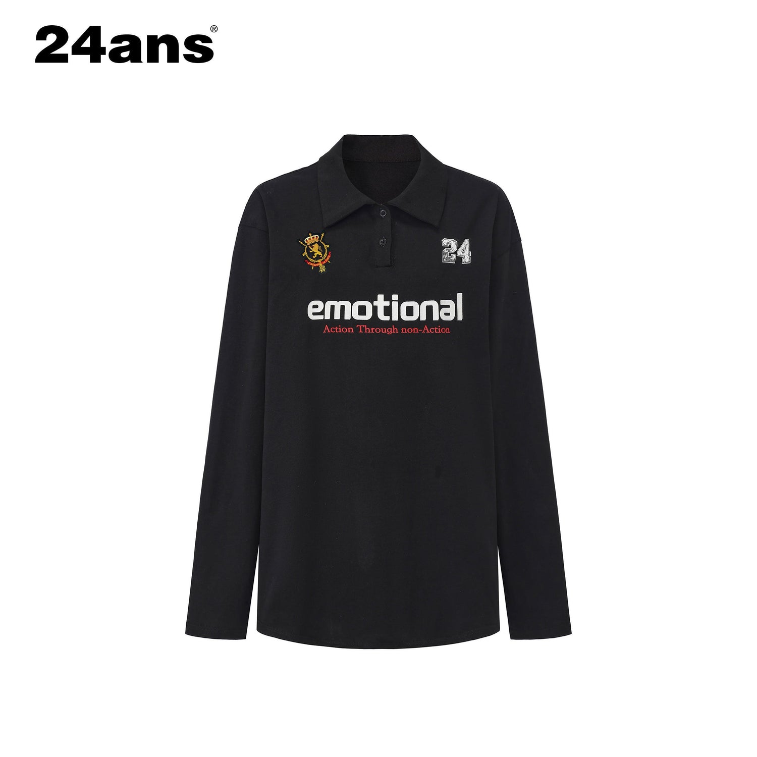24ans_Moisture_Wicking_Cotton_Loose_Punk_Polo_Long_Sleeve_Unisex_Black_T-Shirt_MISSTT