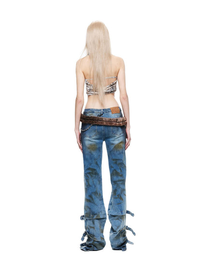 24ans Mottled Gradient Punk Figure Eight Buckle Women&