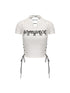 24ans Multifunctional Letter Print Back Lace High Waisted Slim Fit Tee MISSTT