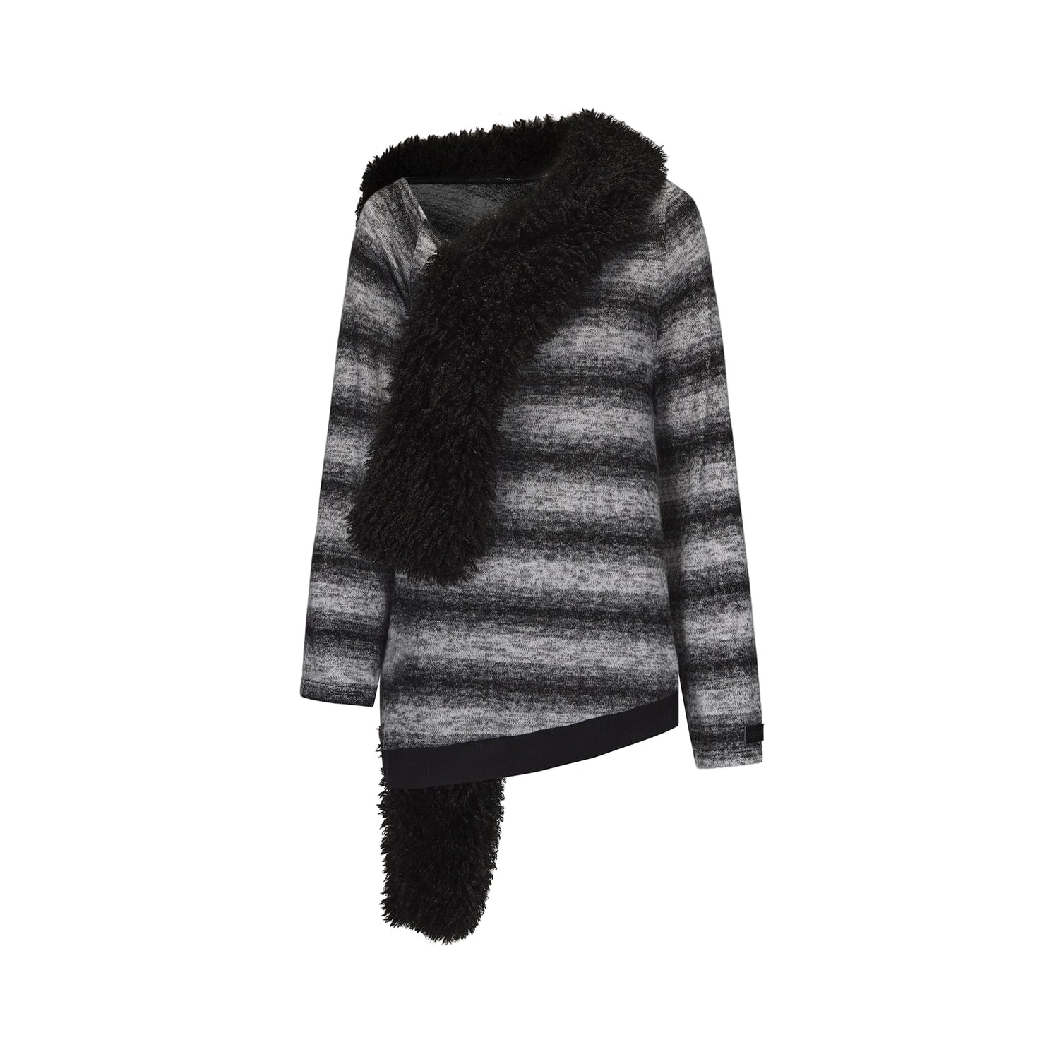 24ans_Off_Shoulder_Furry_Scarf_Sleeve_Stripe_Top_MISSTT