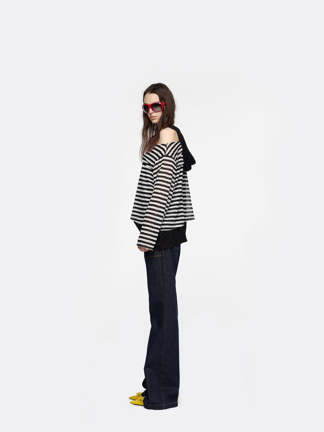 24ans Off Shoulder Stripe Layered Top