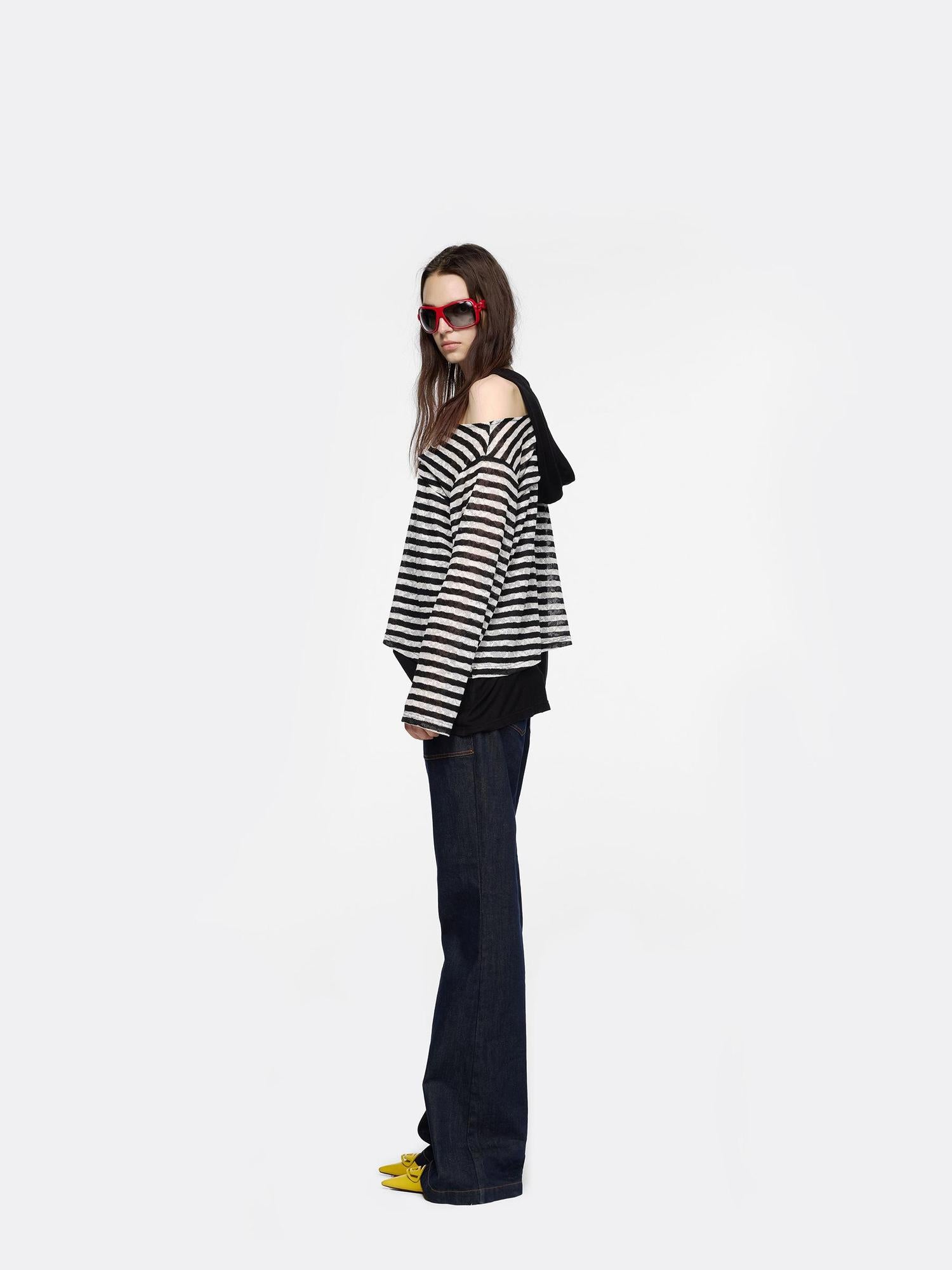 24ans Off Shoulder Stripe Layered Top
