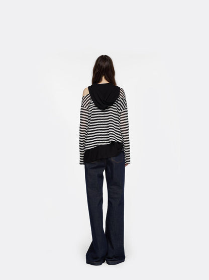 24ans Off Shoulder Stripe Layered Top