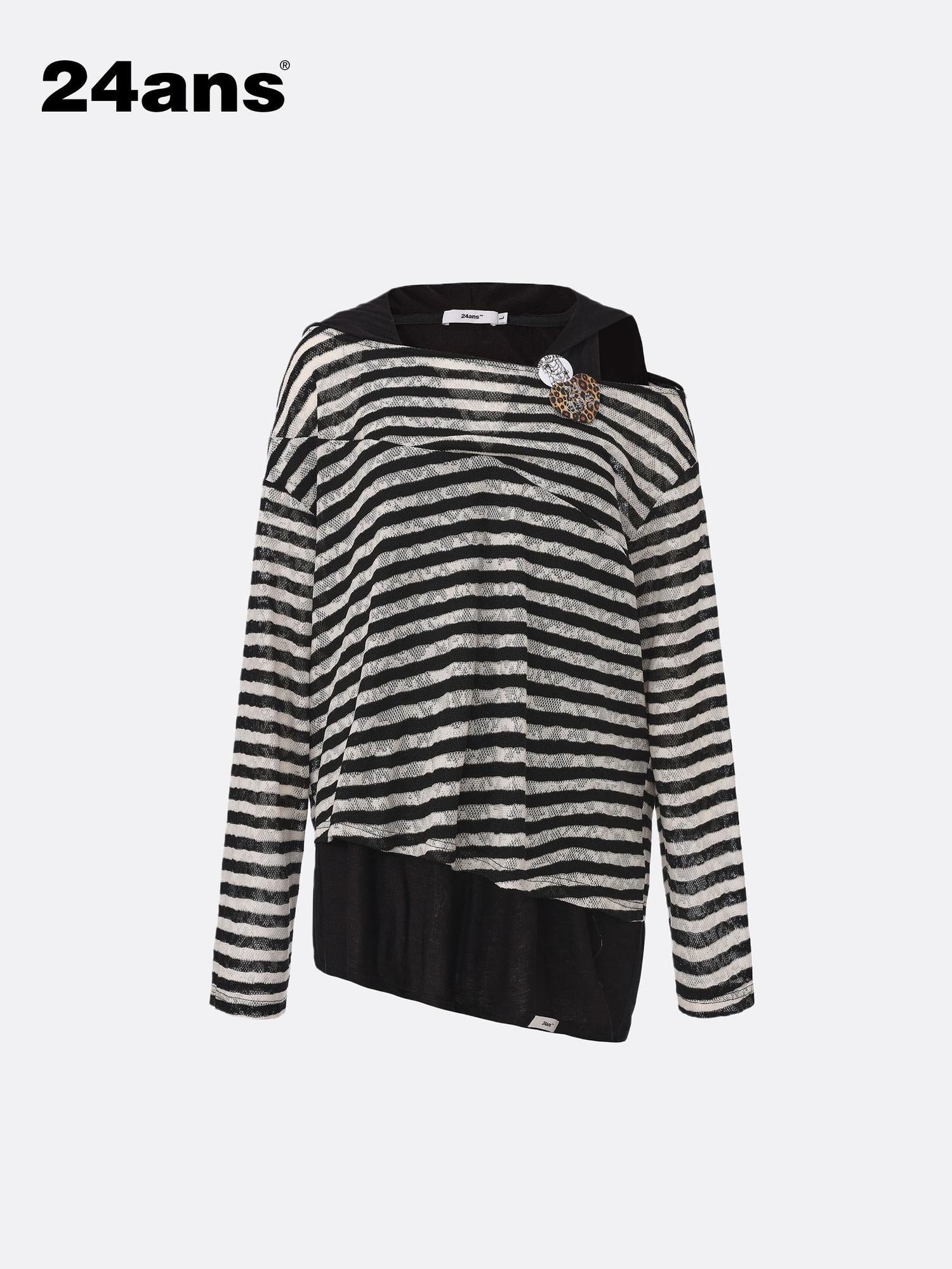 24ans Off Shoulder Stripe Layered Top