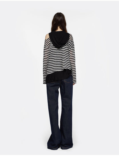 24ans Off Shoulder Stripe Layered Top