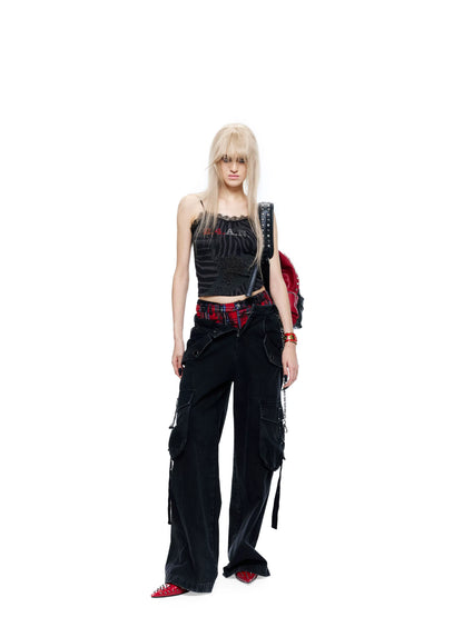 24ans Ombre Print Faux Rhinestone Embellished Women&