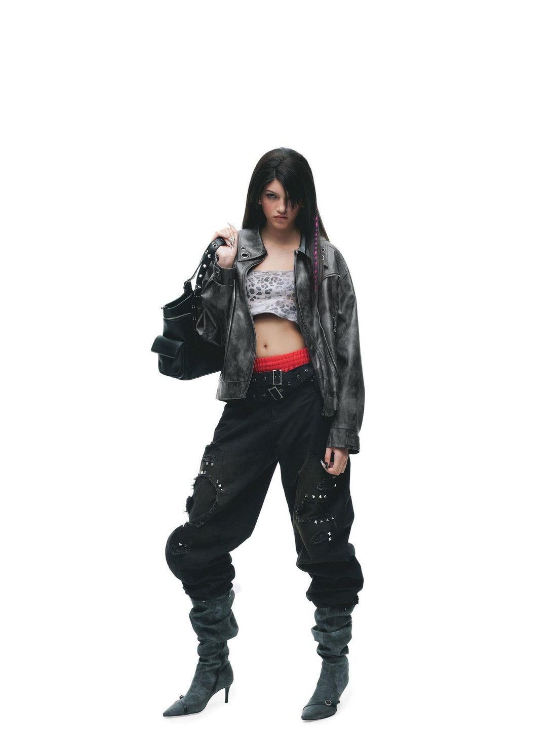 24ans Ombre Textured Deconstructed Metal Eyelets Women&