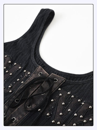 24ans Original Cotton Stretch Racerback Cropped Womens Striped Letter Tank Tops