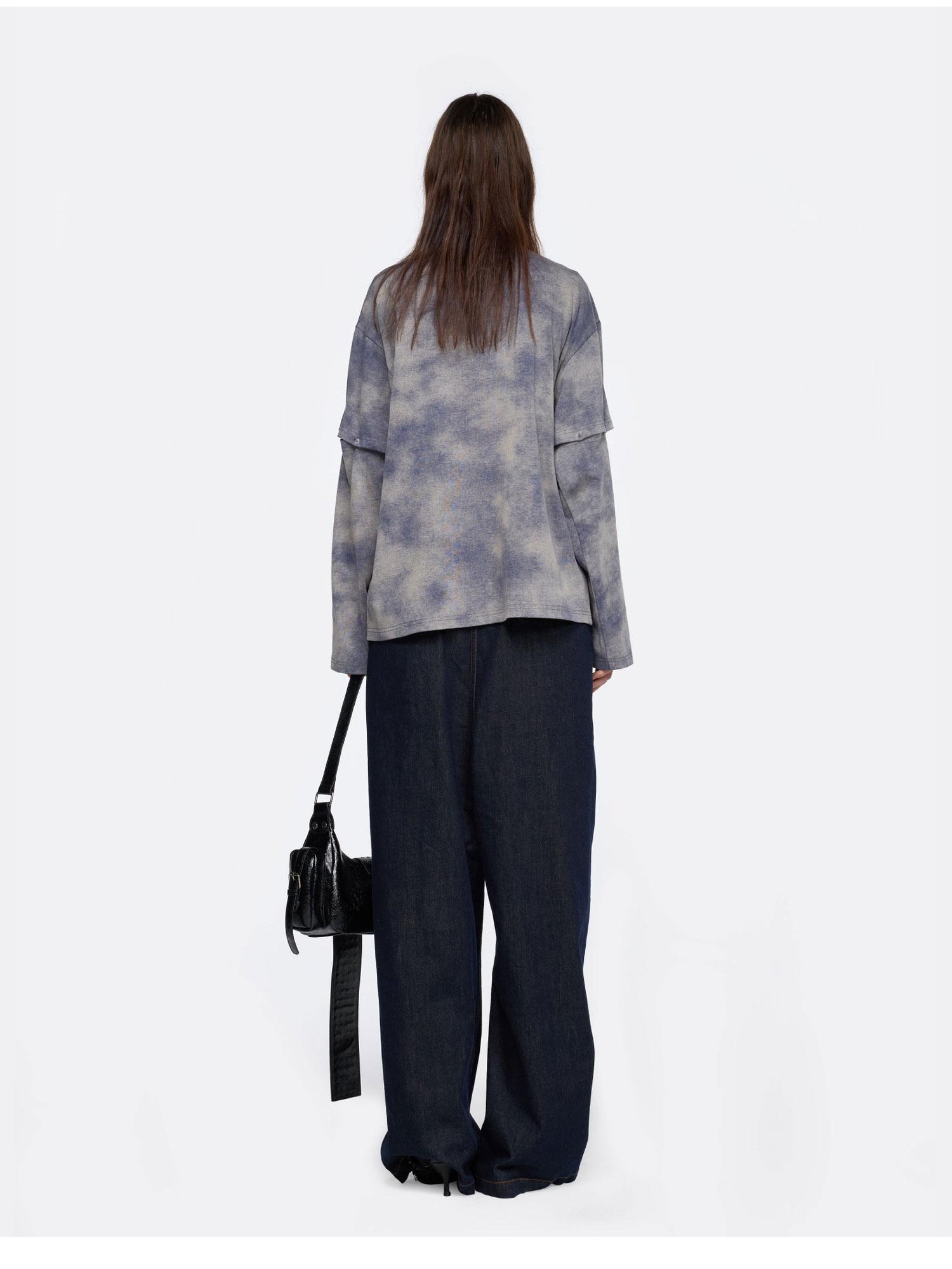 24ans Oversized Detachable Sleeve Graphic Long Sleeve Tee