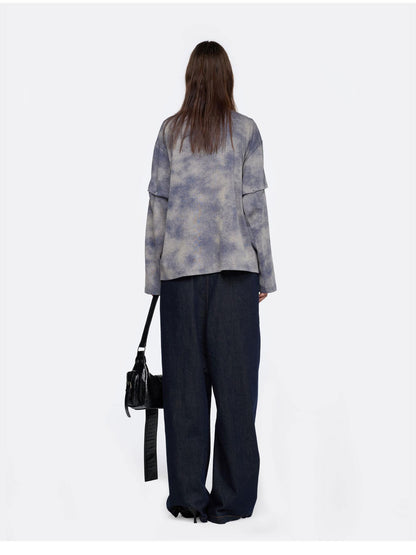 24ans Oversized Detachable Sleeve Graphic Long Sleeve Tee