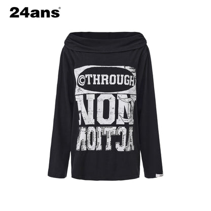 24ans Oversized Off Shoulder Graphic Cotton Tee MISSTT