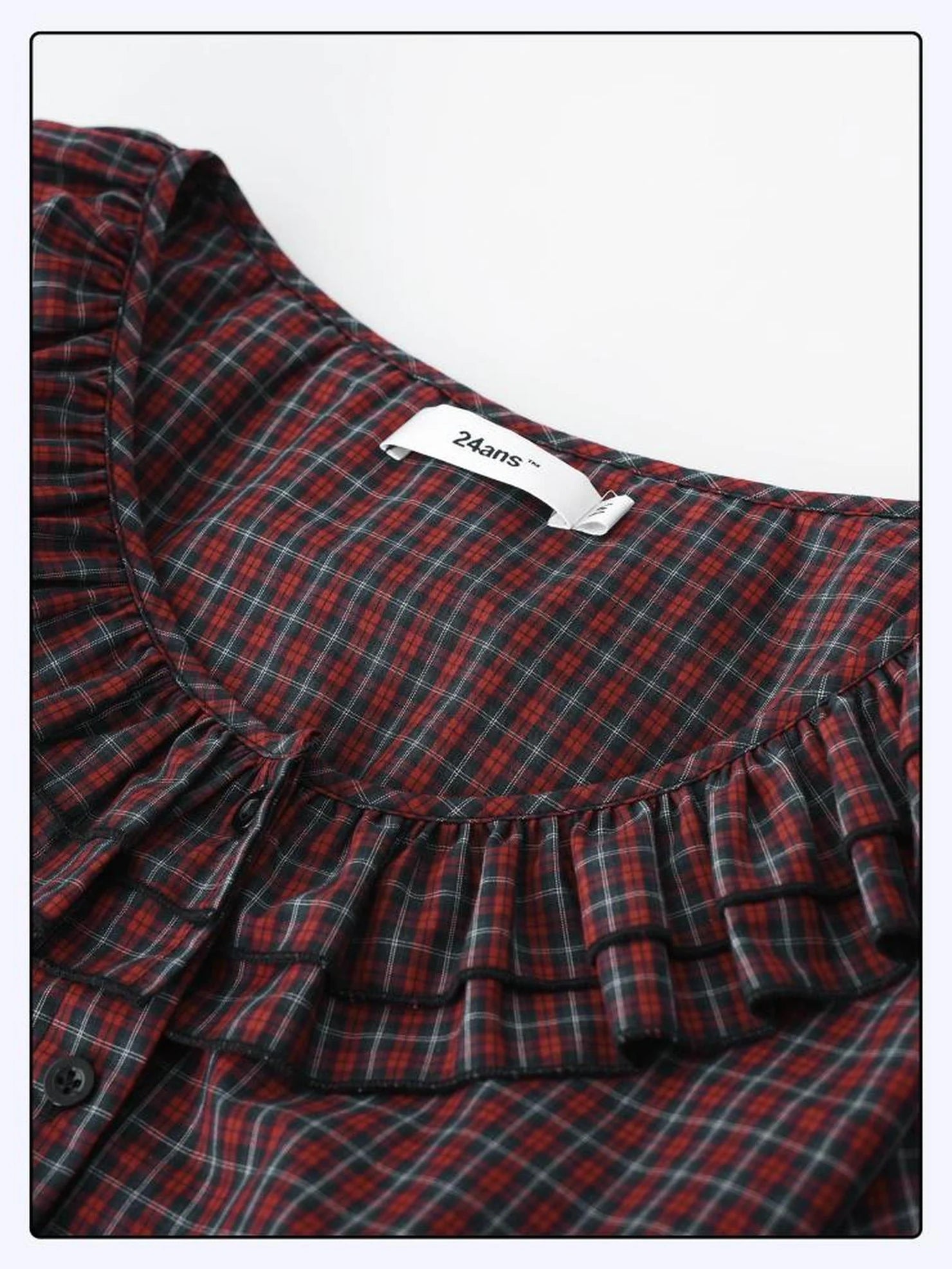 Plaid Lace Short Sleeve Crop Shirt Shirts