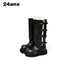24ans_Plush_Lined_Suede_Mid_Heel_Tall_Belt_Buckle_Fashion_Women_Black_Khaki_Boots_MISSTT