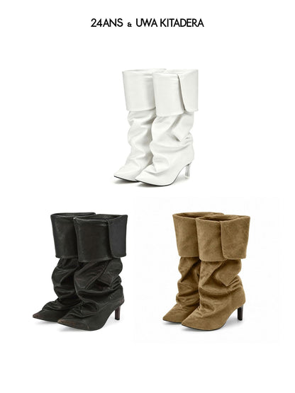 24ans Pointed Toe Platform Slouch High Heel Pu Women&