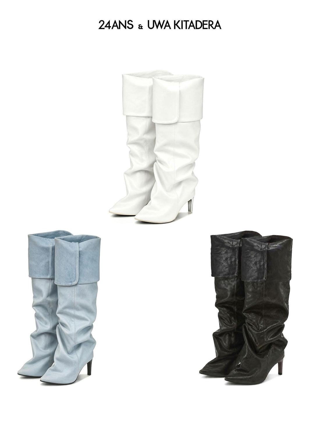 24ans Pointed Toe Platform Slouch High Heel Pu Women&