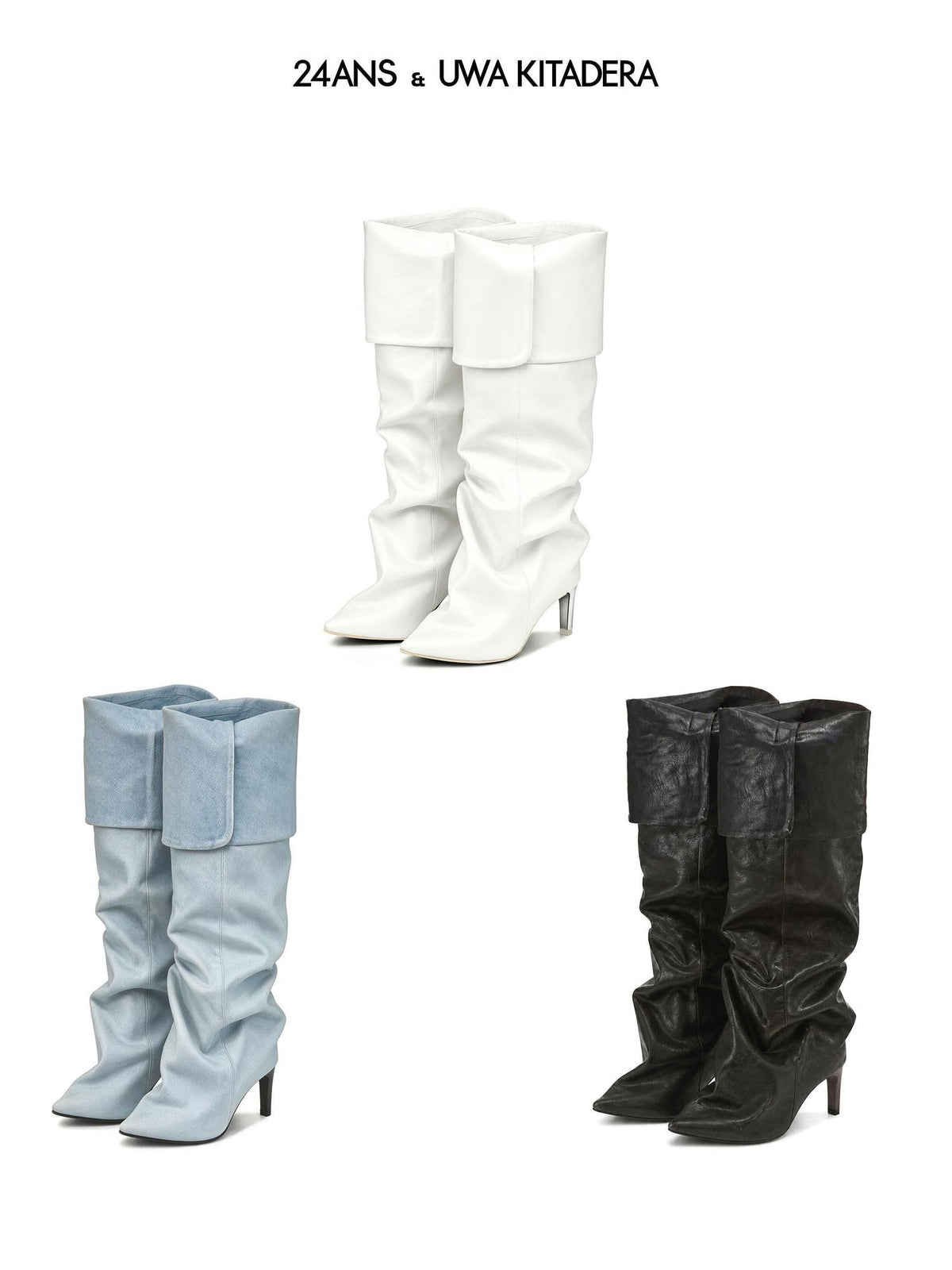 24ans Pointed Toe Platform Slouch High Heel Pu Women&