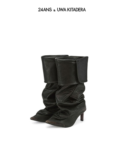24ans Pointed Toe Platform Slouch High Heel Pu Women&