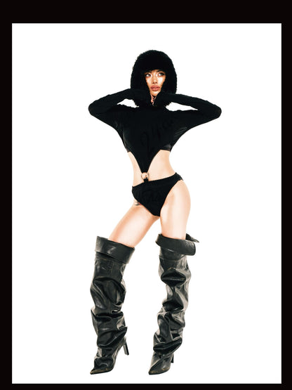 24ans Pointed Toe Platform Slouch High Heel Pu Women&