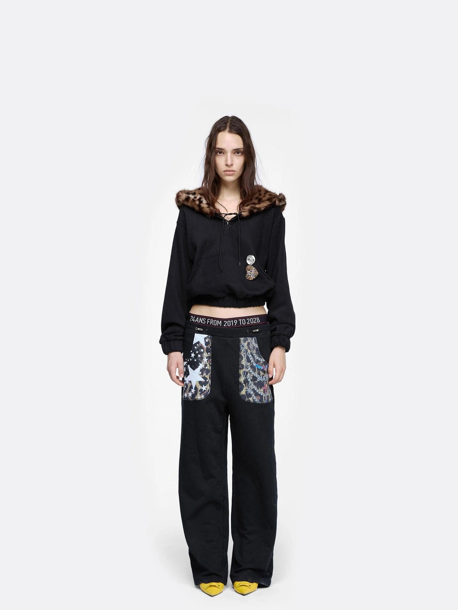 24ans Printed Pocket Casual Pants Pants