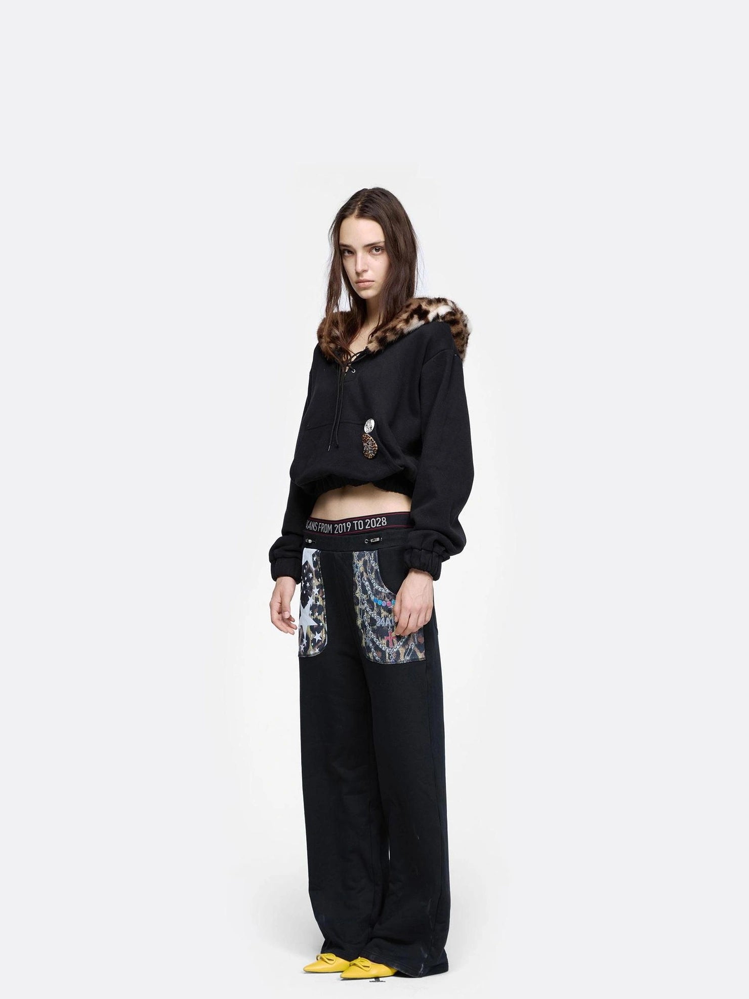 24ans Printed Pocket Casual Pants Pants