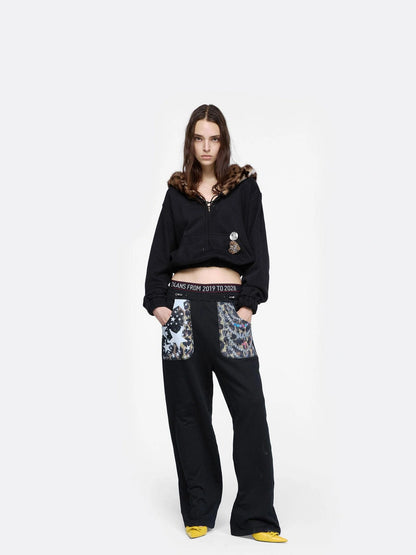 24ans Printed Pocket Casual Pants Pants