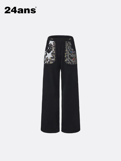 24ans Printed Pocket Casual Pants Pants