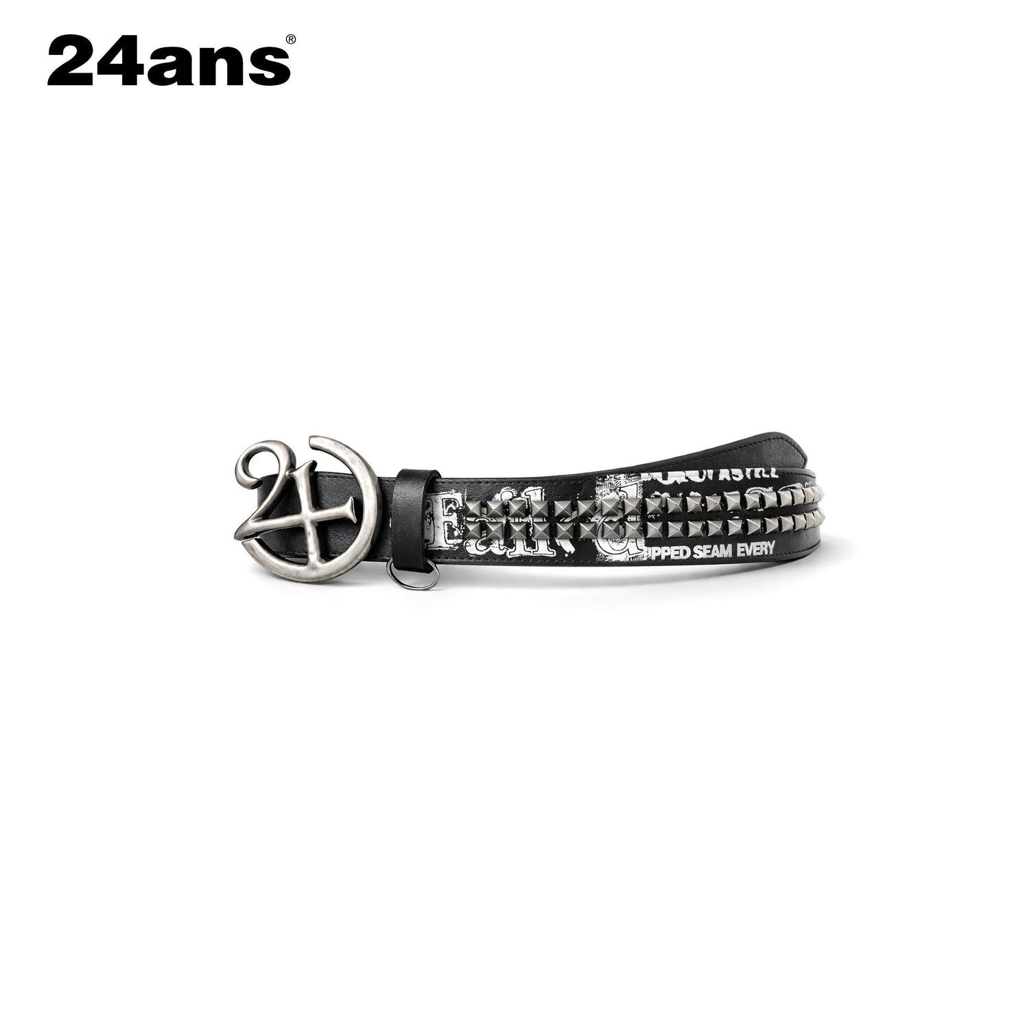 24ans Pu Leather Printed Pin Buckle Unisex Fashion Casual Burgundy Black Belts