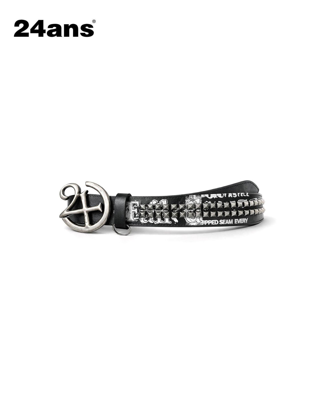 24ans Pu Leather Printed Pin Buckle Unisex Fashion Casual Burgundy Black Belts