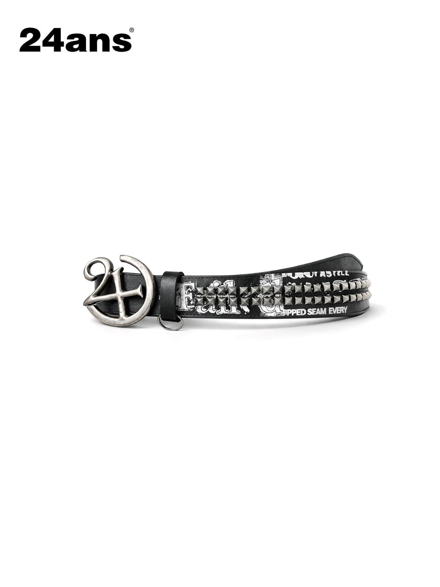 24ans Pu Leather Printed Pin Buckle Unisex Fashion Casual Burgundy Black Belts