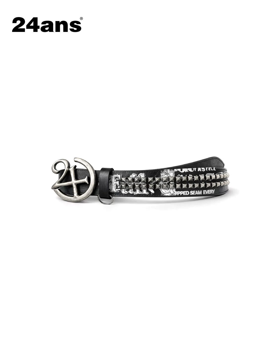 24ans Pu Leather Printed Pin Buckle Unisex Fashion Casual Burgundy Black Belts-1