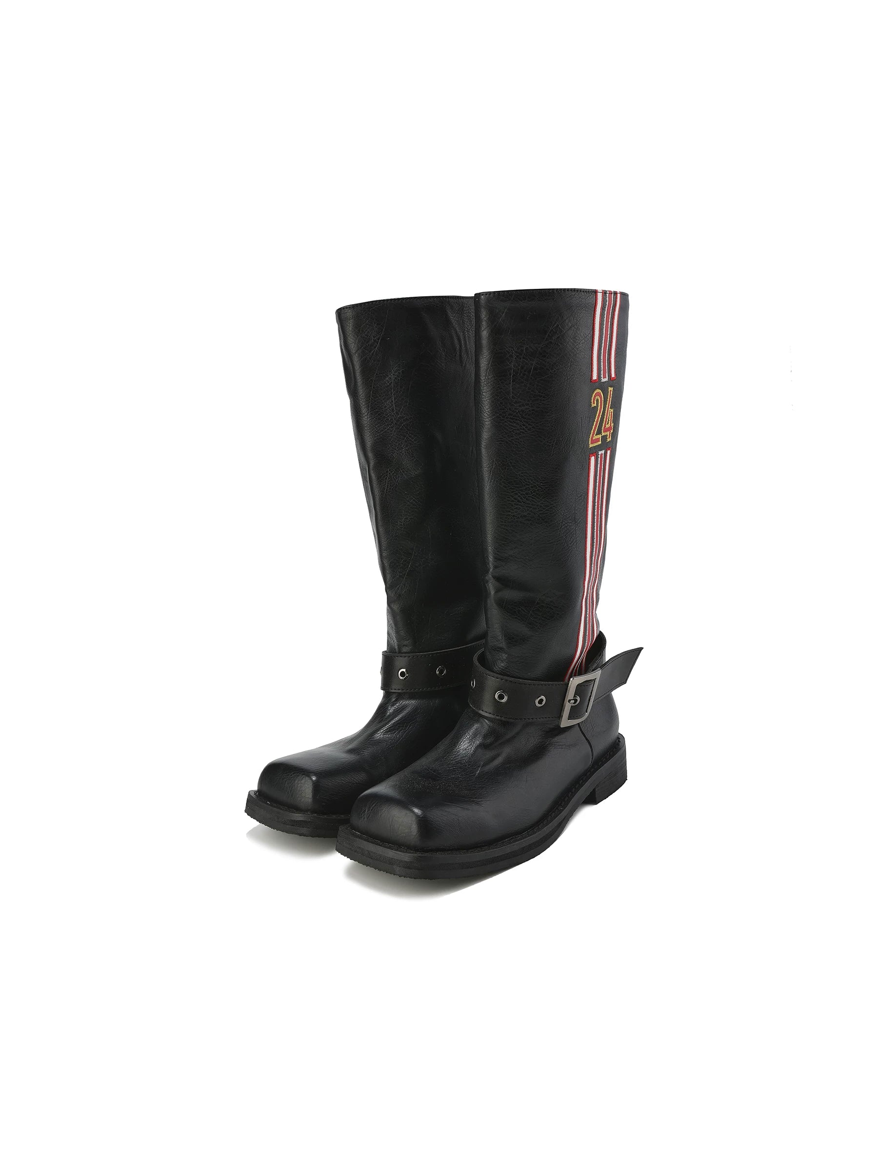 24ans Punk Ankle Boots With Embroidered Logo Since 2019-1