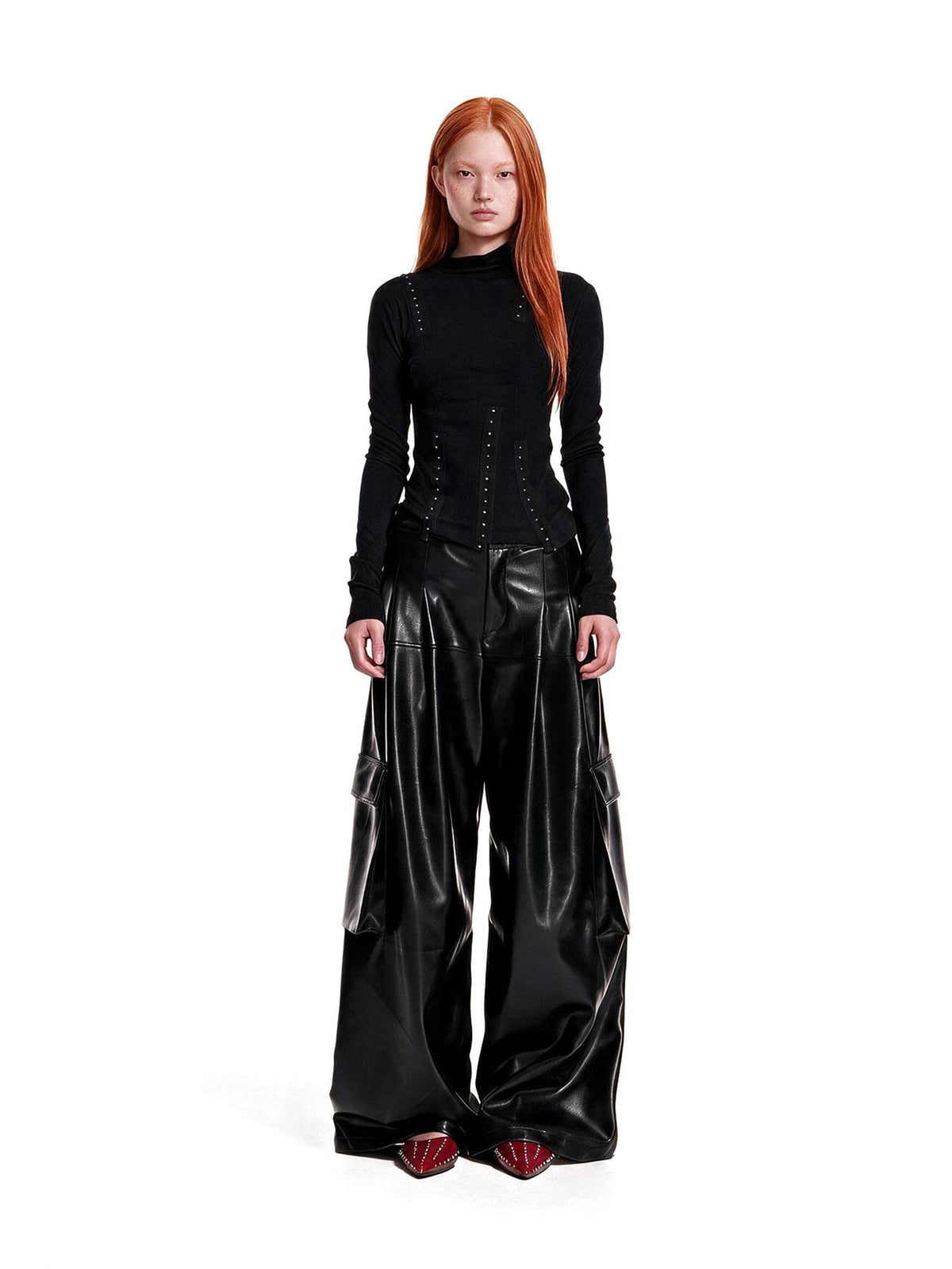24ans Punk Asymmetric Adjustable Metal Hook Knit Women&